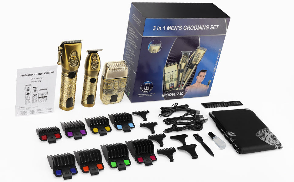 3 in 1 Men's professional beauty hairdressing set