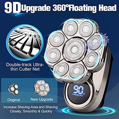 9D Electric Head Shaver for Bald Men