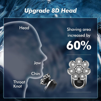 8D IPX7 Waterproof Bald Head Shaver Wet/Dry Shaver