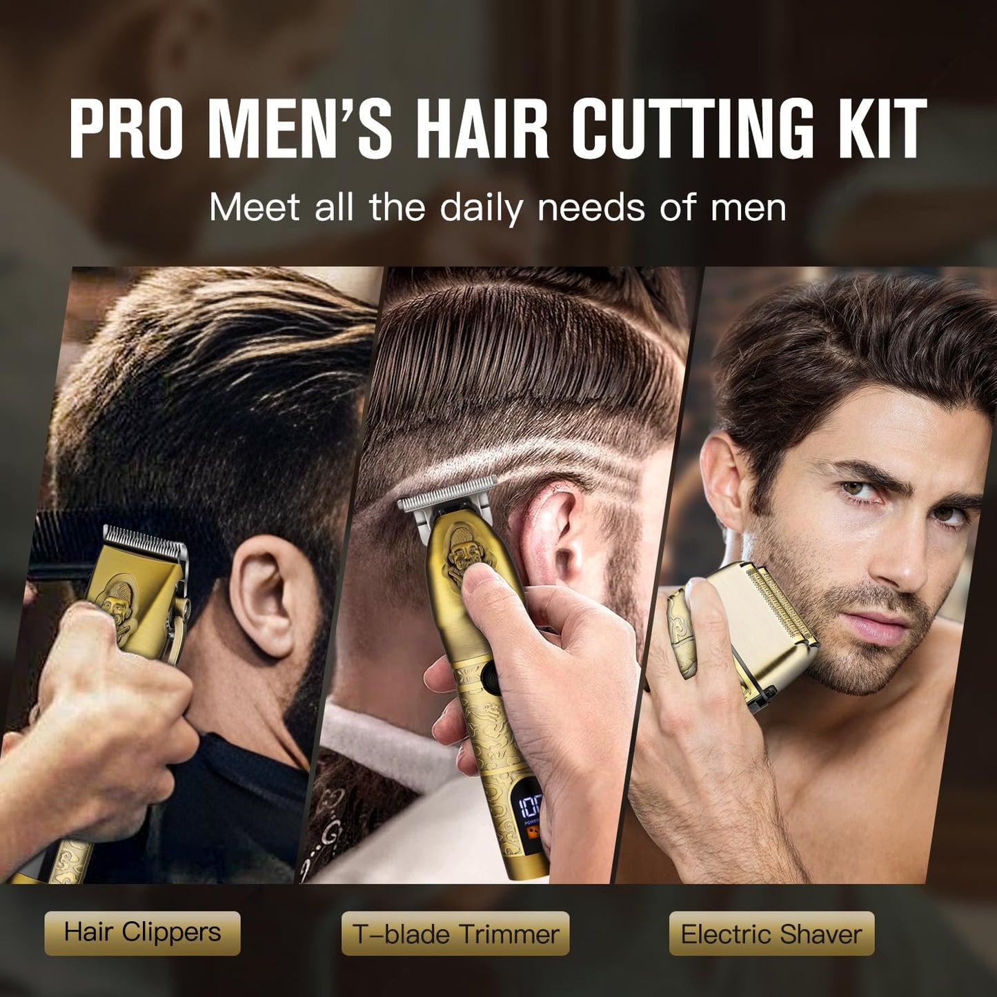 3 in 1 Men's professional beauty hairdressing set