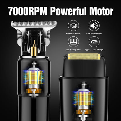 Men’s Grooming Kit Waterproof Cordless Barber Trimmer Shavers