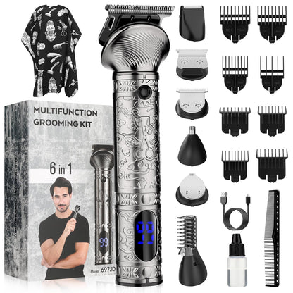 6 in 1 Professional Hair Clipper Trimmer Cordless