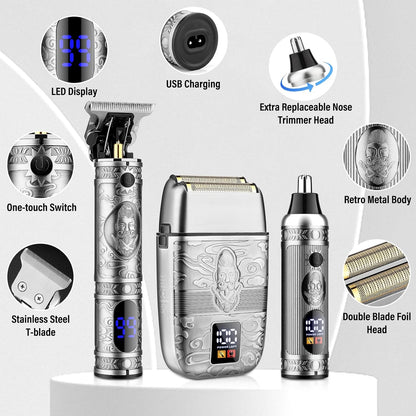 Professional Hair Trimmer Hair Clippers for Men, Nose Hair Trimmer Shaver Set