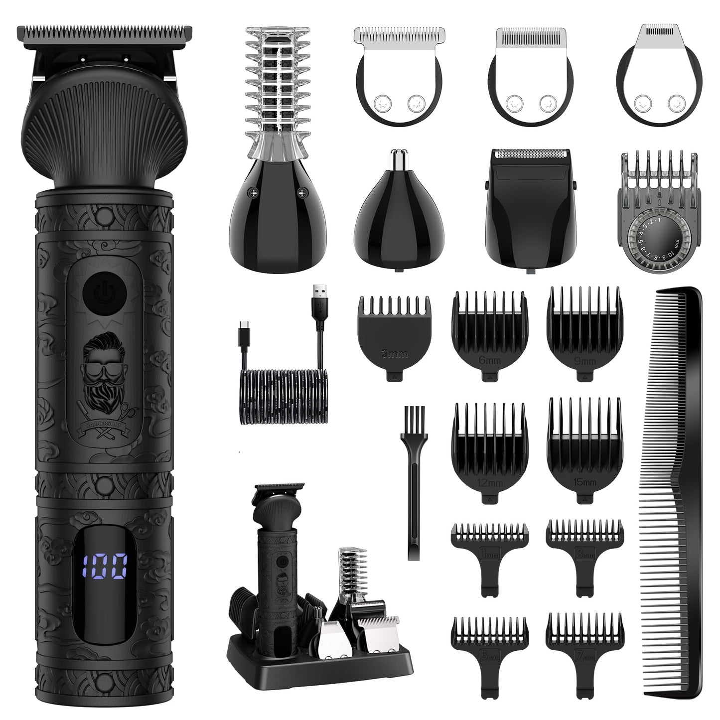 7 in 1 Beard Trimmer for Men Professional Mens Beard Grooming Kit