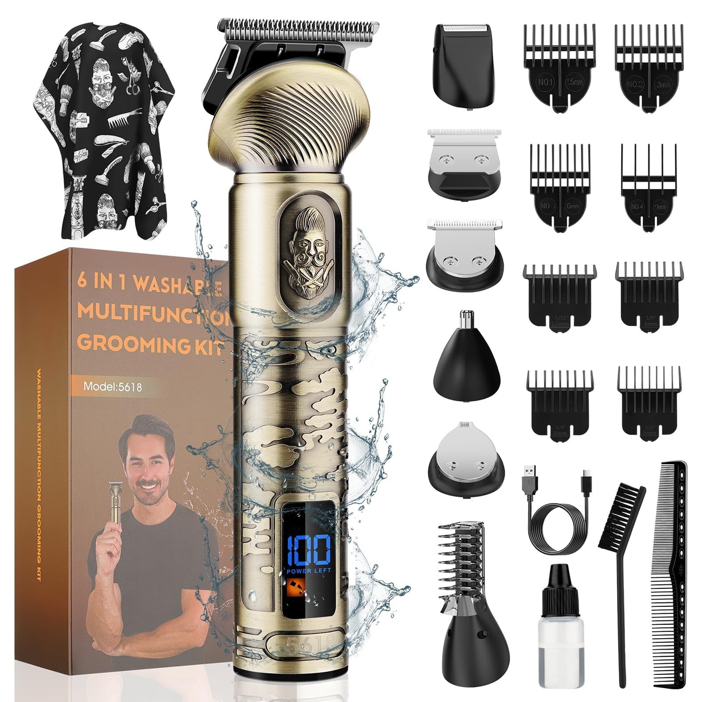 6 in 1 Beard Trimmer for Men