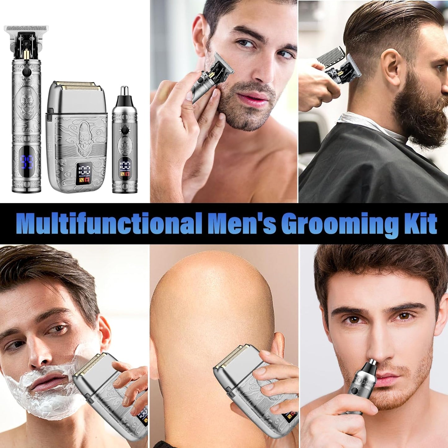 Professional Hair Trimmer Hair Clippers for Men, Nose Hair Trimmer Shaver Set