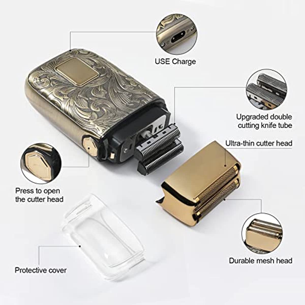 Electric Razor for Men, Double Foil Head Shaver