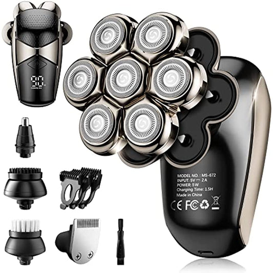 7D 5-in-1 Men Rotary Shaver Grooming Kit  Electric Razor