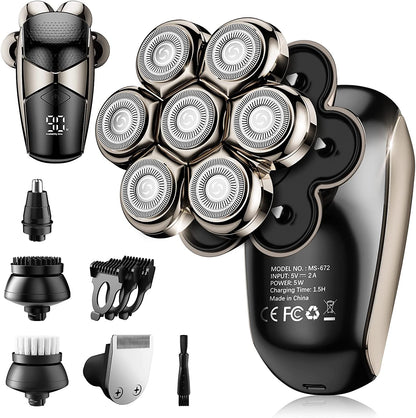 7D 5-in-1 Men Rotary Shaver Grooming Kit  Electric Razor