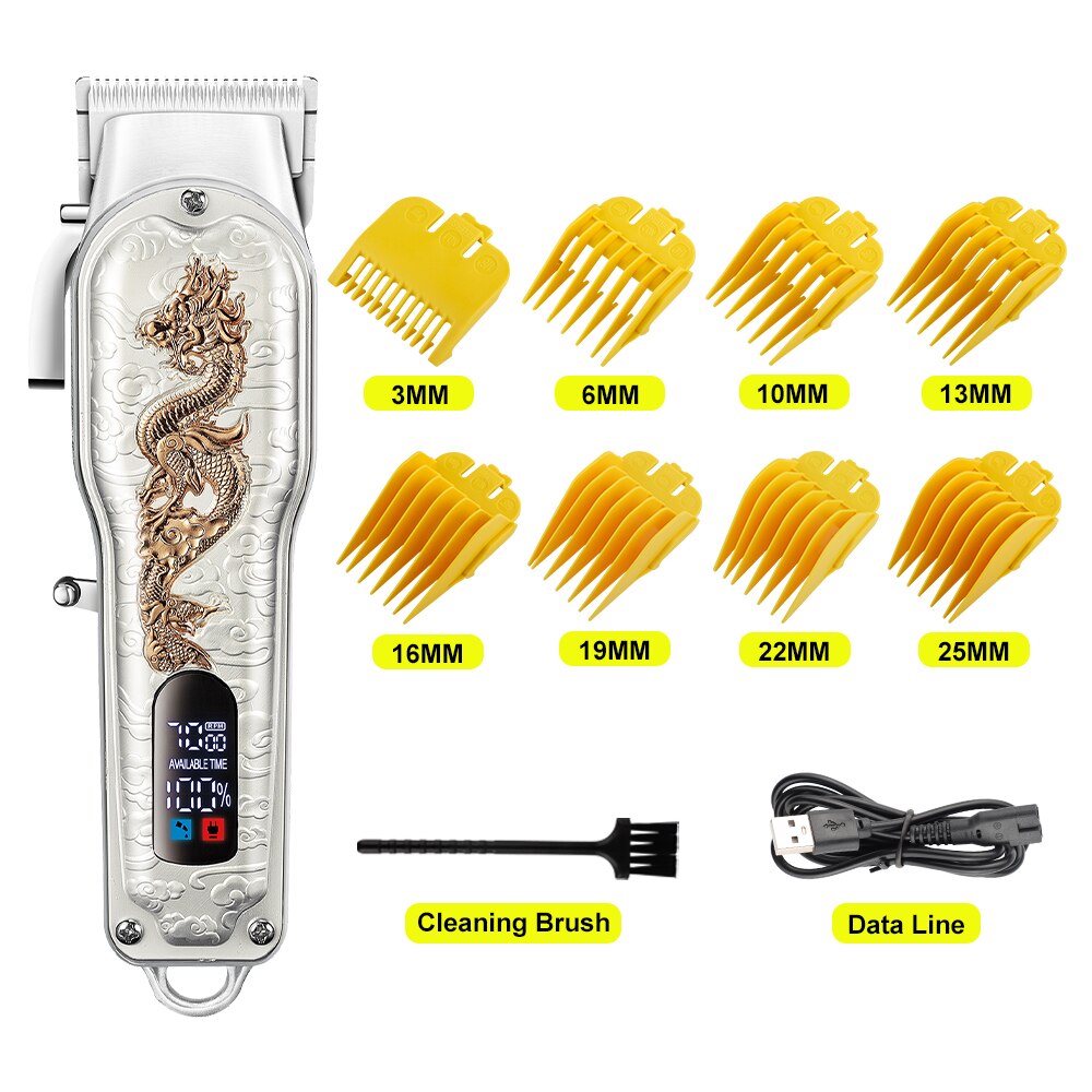 Cordless Professional Clipper LCD Rechargeable Electric Hair Trimmer