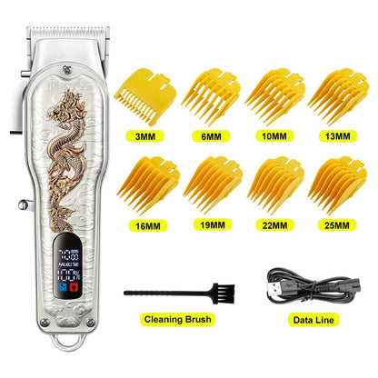 Cordless Professional Clipper LCD Rechargeable Electric Hair Trimmer