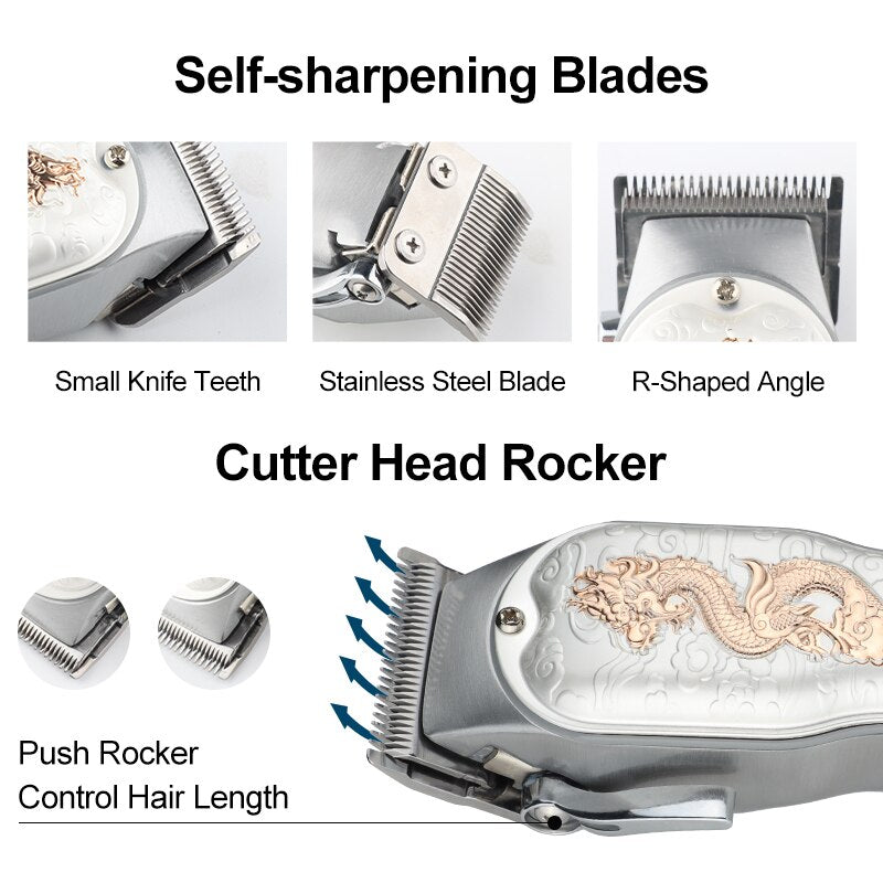 Cordless Professional Clipper LCD Rechargeable Electric Hair Trimmer