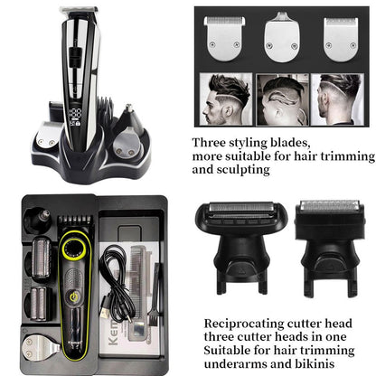 Professional men's multi-function electric shaving clipper set