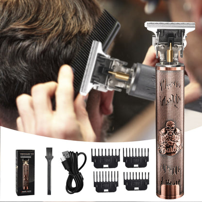 Men's T Blade Hair Clipper USB Rechargeable Zero Gapped Trimmer